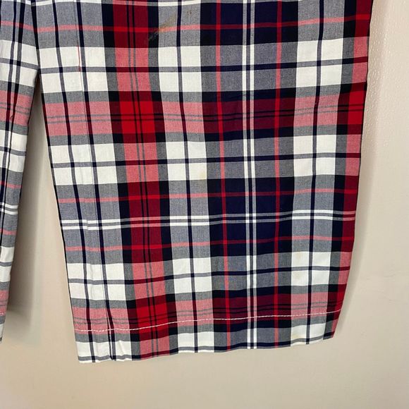 VINTAGE TOMMY HILFIGER woman's size 6 100% cotton plaid academia cropped pants - Picture 8 of 11